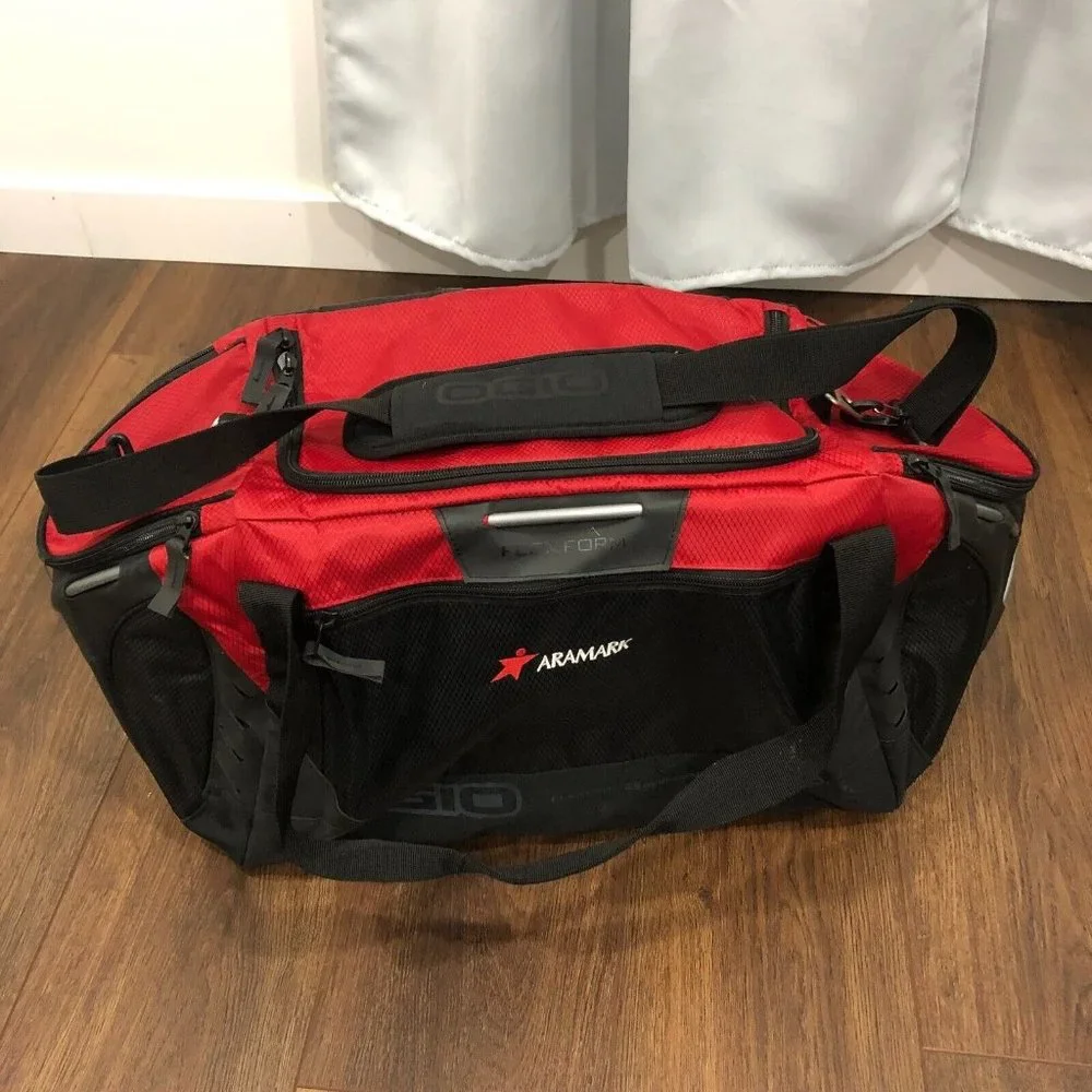 OGIO Athletics Travel Red Black Duffle Bag Flex Form Performance Equipment 50L